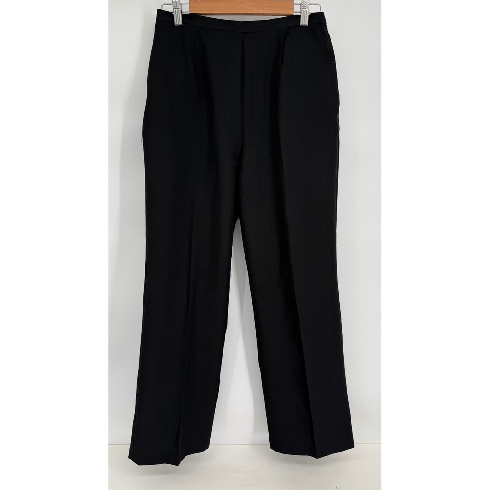 Drapers & Damons Petites Womens 12P Black Straight Leg Dress Pants High Rise